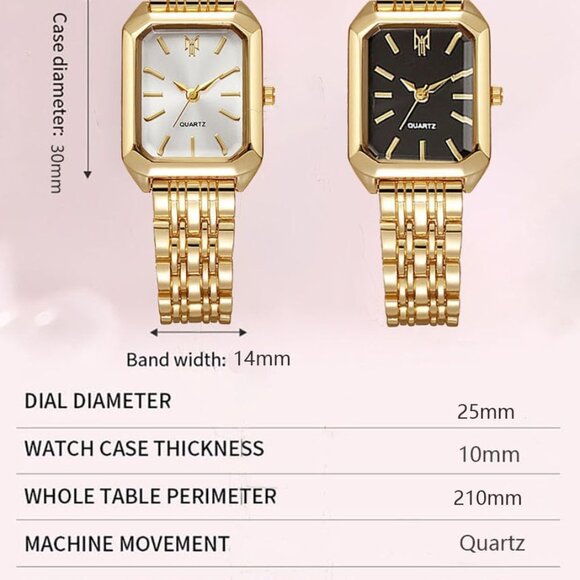 Women’s Quartz Watch Alloy Square Strap Casual Fashion Minimalist - Picture 5 of 6